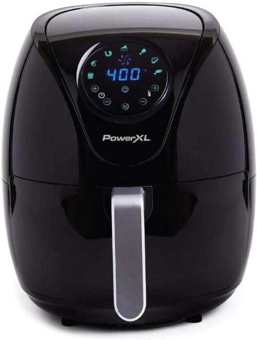 PowerXL Air Fryer 4 QT Maxx, Special Edition 2022, Extra Hot Air Fry, Cook, Crisp, Broil, Roast, Bake, High Gloss Finish, Black (4 Quart)