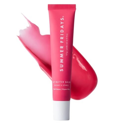 Summer Fridays Tinted Lip Butter Balm – Conditioning Vegan Lip Balm for Instant Moisture, Shine & Hydration – Sheer-Tinted, Soothing Skincare – Pink Guava (.5 Oz)