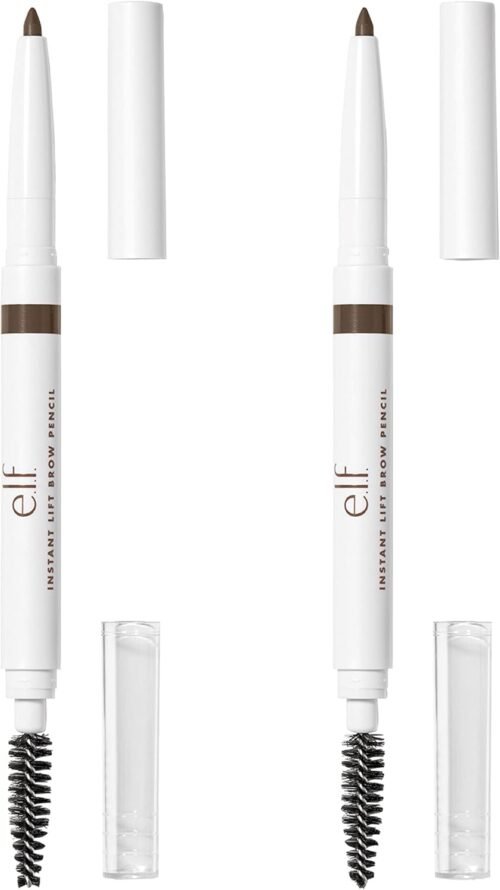 e.l.f. Instant Lift Brow Pencil, Dual-Ended Precision Brow Pencils For Shaping & Defining Eyebrows, Vegan & Cruelty-Free, Neutral Brown, 2-Pack