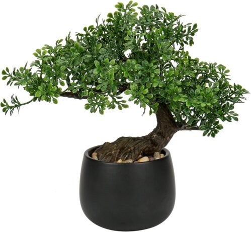 Artificial Bonsai Tree Juniper Faux Plants Indoor Fake Plants Decor with Ceramic Pots for Home Table Office Desk Bathroom Shelf Bedroom Living Room Farmhouse Decorations