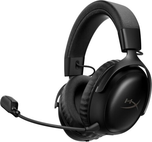 HyperX Cloud III S – Wireless Gaming Headset for Multi-Platform, 2.4GHz, Bluetooth, Battery Life up to 120 Hours 2.4GHz / 200 Hours Bluetooth, 53mm Angled Drivers, Detachable Mic – Black